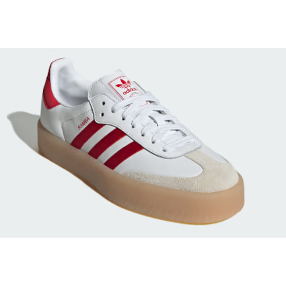 NEW ADIDAS ORIGINALS Samba/Sambae Women's 7 White/Red ID0438 - Picture 4 of 5